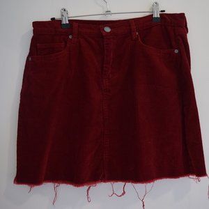 Blank NYC Red Corduroy Mini Skirt